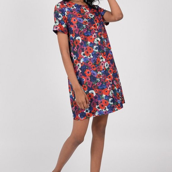 Molly Bracken Dresses & Skirts - Molly Bracken Saturated Floral Straight T-Shirt Dress